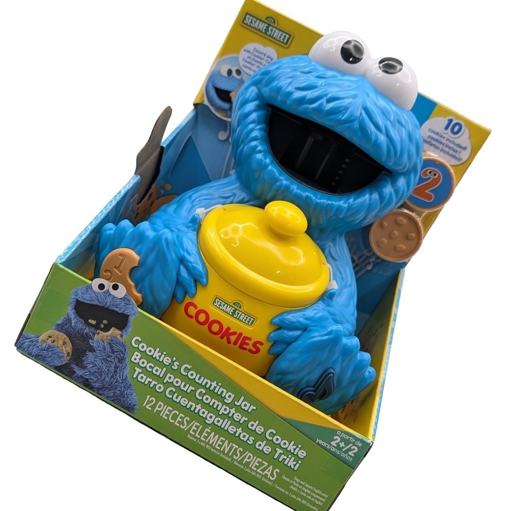 Sesame Street Cookie's Counting Jar Blue Plastic Kidcore Toy Education Learning